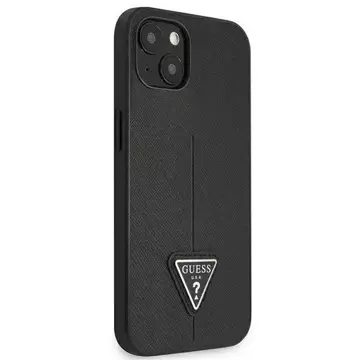 Etui Guess GUHCP13SPSATLK do Apple iPhone 13 Mini 5,4" černý/černý pevný obal SaffianoTriangle Logo