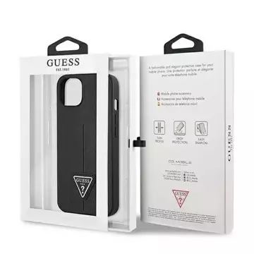 Etui Guess GUHCP13SPSATLK do Apple iPhone 13 Mini 5,4" černý/černý pevný obal SaffianoTriangle Logo