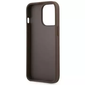 Etui Guess GUHCP14L4GMGBR do Apple iPhone 14 Pro 6,1" brązowý/hnědý pevný obal 4G Big Metal Logo