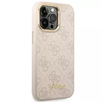 Etui Guess GUHCP14LHG4SHP pro Apple iPhone 14 Pro 6,1" różowy/růžový pevný obal 4G Vintage Gold Logo