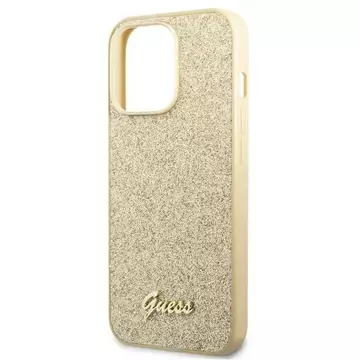 Etui Guess GUHCP14LHGGSHD pro Apple iPhone 14 Pro 6,1" zlatý/zlatý pevný obal Glitter Script