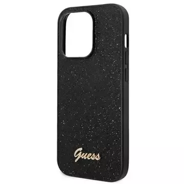 Etui Guess GUHCP14LHGGSHK pro Apple iPhone 14 Pro 6,1" černé/černé pevné pouzdro Glitter Script