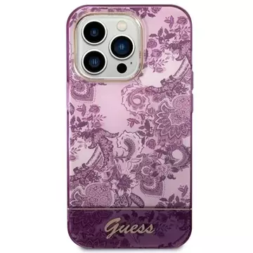 Etui Guess GUHCP14LHGPLHF do Apple iPhone 14 Pro 6,1" pevné pouzdro fuksja/fuschia Porcelain Collection