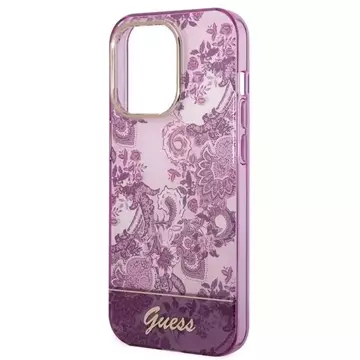 Etui Guess GUHCP14LHGPLHF do Apple iPhone 14 Pro 6,1" pevné pouzdro fuksja/fuschia Porcelain Collection