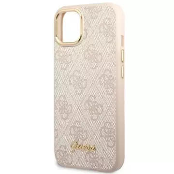 Etui Guess GUHCP14MHG4SHP pro Apple iPhone 14 Plus 6,7" różowy/růžový pevný obal 4G Vintage Gold Logo