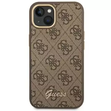 Etui Guess GUHCP14MHG4SHW pro Apple iPhone 14 Plus 6,7" brązowý/hnědý pevný obal 4G Vintage Gold Logo