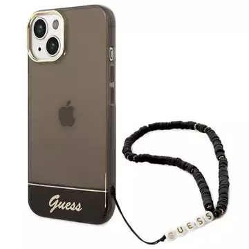 Etui Guess GUHCP14MHGCOHK do Apple iPhone 14 Plus 6,7" černé/černé pevné pouzdro Translucent Pearl Strap