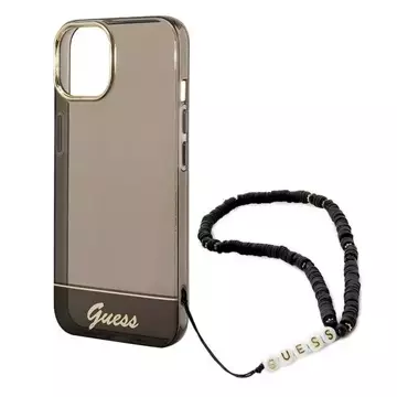 Etui Guess GUHCP14MHGCOHK do Apple iPhone 14 Plus 6,7" černé/černé pevné pouzdro Translucent Pearl Strap