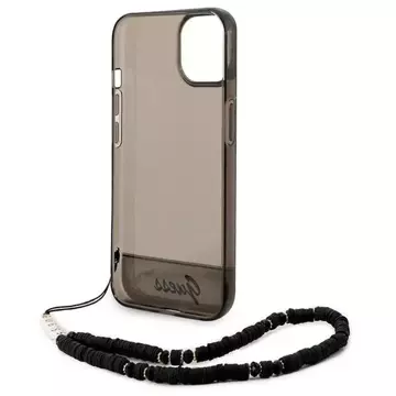 Etui Guess GUHCP14MHGCOHK do Apple iPhone 14 Plus 6,7" černé/černé pevné pouzdro Translucent Pearl Strap