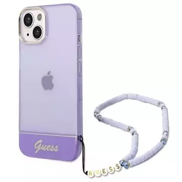 Etui Guess GUHCP14MHGCOHU do Apple iPhone 14 Plus 6,7" fioletoowy/fialové pevné pouzdro Translucent Pearl Strap