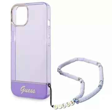 Etui Guess GUHCP14MHGCOHU do Apple iPhone 14 Plus 6,7" fioletoowy/fialové pevné pouzdro Translucent Pearl Strap