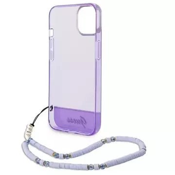 Etui Guess GUHCP14MHGCOHU do Apple iPhone 14 Plus 6,7" fioletoowy/fialové pevné pouzdro Translucent Pearl Strap