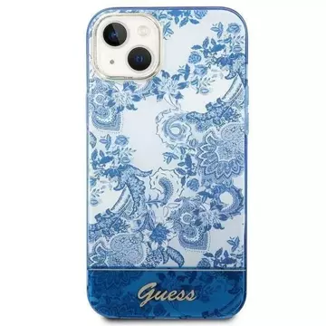 "Etui Guess GUHCP14MHGPLHB do Apple iPhone 14 Plus 6,7\" černé/modré pevné pouzdro Porcelain Collection"