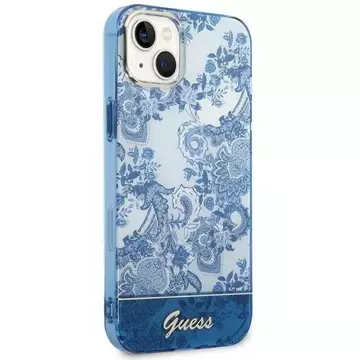 "Etui Guess GUHCP14MHGPLHB do Apple iPhone 14 Plus 6,7\" černé/modré pevné pouzdro Porcelain Collection"