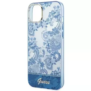 "Etui Guess GUHCP14MHGPLHB do Apple iPhone 14 Plus 6,7\" černé/modré pevné pouzdro Porcelain Collection"