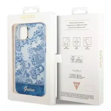 "Etui Guess GUHCP14MHGPLHB do Apple iPhone 14 Plus 6,7\" černé/modré pevné pouzdro Porcelain Collection"