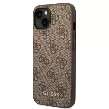 Etui Guess GUHCP14SG4GFBR pro iPhone 14 6,1" pevný obal 4G kovové zlaté logo