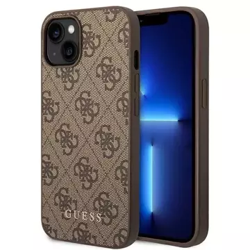 Etui Guess GUHCP14SG4GFBR pro iPhone 14 6,1" pevný obal 4G kovové zlaté logo