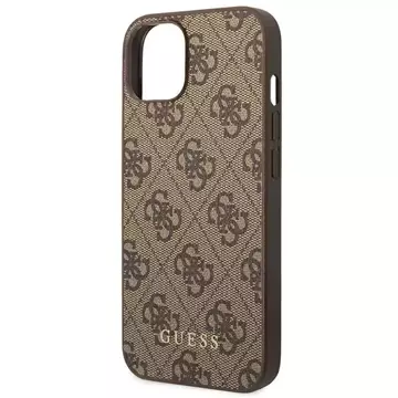 Etui Guess GUHCP14SG4GFBR pro iPhone 14 6,1" pevný obal 4G kovové zlaté logo