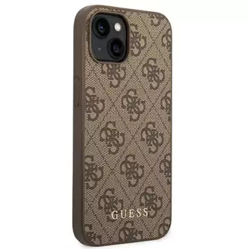 Etui Guess GUHCP14SG4GFBR pro iPhone 14 6,1" pevný obal 4G kovové zlaté logo