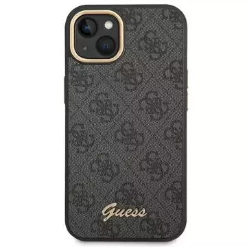 Etui Guess GUHCP14SHG4SHK pro Apple iPhone 14 6,1" černý/černý pevný obal 4G Vintage Gold Logo