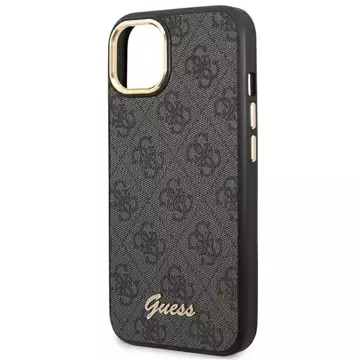 Etui Guess GUHCP14SHG4SHK pro Apple iPhone 14 6,1" černý/černý pevný obal 4G Vintage Gold Logo