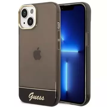 Etui Guess GUHCP14SHGCOK pro Apple iPhone 14 6,1" černý/černý pevný obal Translucent