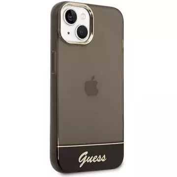 Etui Guess GUHCP14SHGCOK pro Apple iPhone 14 6,1" černý/černý pevný obal Translucent