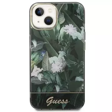 Etui Guess GUHCP14SHGJGHA do Apple iPhone 14 6,1" zielony/zelené pevné pouzdro Jungle Collection