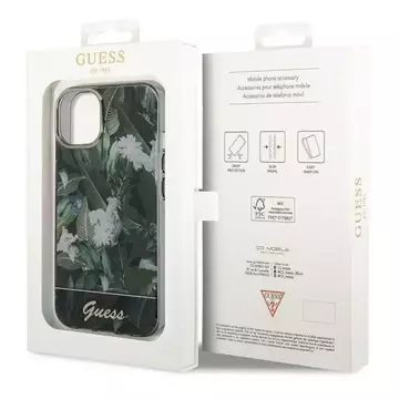 Etui Guess GUHCP14SHGJGHA do Apple iPhone 14 6,1" zielony/zelené pevné pouzdro Jungle Collection