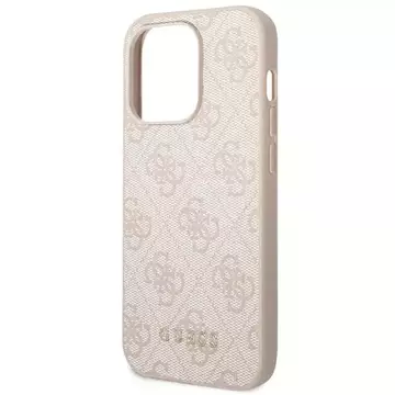 Etui Guess GUHCP14XG4GFPI pro Apple iPhone 14 Pro Max 6,7" różowy/růžové pevné pouzdro 4G kovové zlaté logo