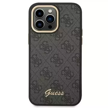 Etui Guess GUHCP14XHG4SHK pro Apple iPhone 14 Pro Max 6,7" černé/černé pevné pouzdro 4G Vintage Gold Logo