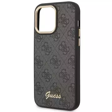 Etui Guess GUHCP14XHG4SHK pro Apple iPhone 14 Pro Max 6,7" černé/černé pevné pouzdro 4G Vintage Gold Logo