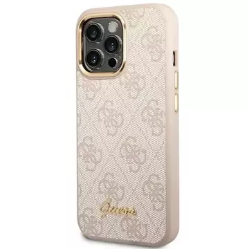 Etui Guess GUHCP14XHG4SHP pro Apple iPhone 14 Pro Max 6,7" różowy/růžový pevný obal 4G Vintage Gold Logo