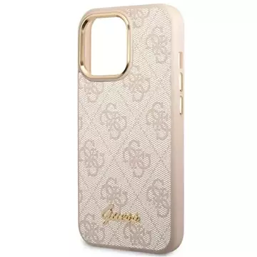 Etui Guess GUHCP14XHG4SHP pro Apple iPhone 14 Pro Max 6,7" różowy/růžový pevný obal 4G Vintage Gold Logo