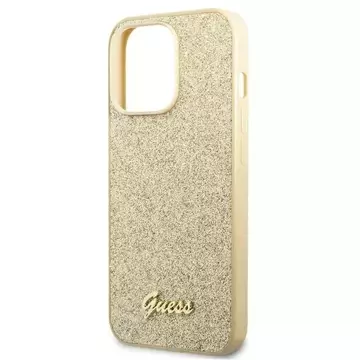 Etui Guess GUHCP14XHGGSHD pro Apple iPhone 14 Pro Max 6,7" zlatý/zlatý pevný obal Glitter Script