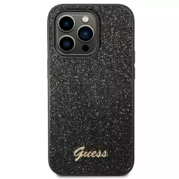 "Etui Guess GUHCP14XHGGSHK do Apple iPhone 14 Pro Max 6,7\" černé/černé pevné pouzdro Glitter Script"