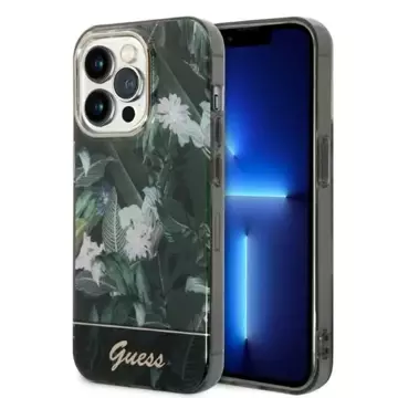 Etui Guess GUHCP14XHGJGHA do Apple iPhone 14 Pro Max 6,7" zielonový/zelený pevný obal Jungle Collection