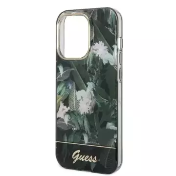 Etui Guess GUHCP14XHGJGHA do Apple iPhone 14 Pro Max 6,7" zielonový/zelený pevný obal Jungle Collection