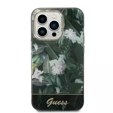 Etui Guess GUHCP14XHGJGHA do Apple iPhone 14 Pro Max 6,7" zielonový/zelený pevný obal Jungle Collection