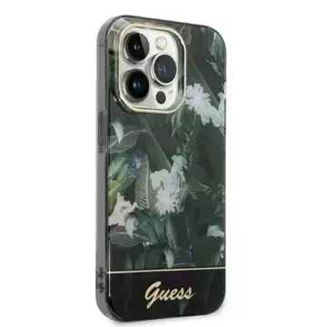 Etui Guess GUHCP14XHGJGHA do Apple iPhone 14 Pro Max 6,7" zielonový/zelený pevný obal Jungle Collection