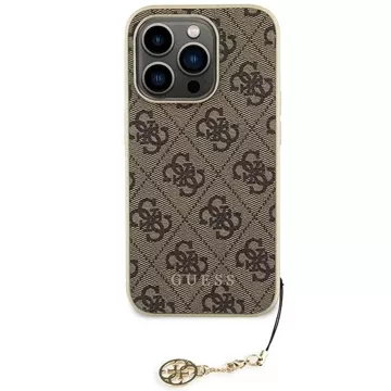 Etui Guess GUHCP15LGF4GBR pro iPhone 15 Pro 6,1" brązowý/hnědý pevný obal 4G Charms Collection