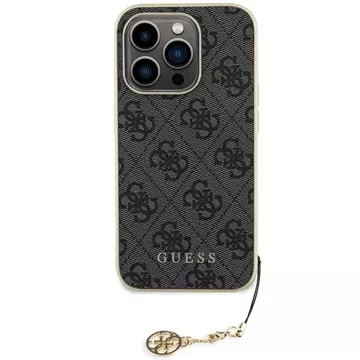 Etui Guess GUHCP15LGF4GGR pro iPhone 15 Pro 6,1" szary/šedé pevné pouzdro 4G Charms Collection