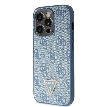 Etui Guess GUHCP15LP4TDSCPB pro iPhone 15 Pro 6,1" černý/modrý pevný obal Crossbody 4G kovové logo