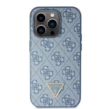 Etui Guess GUHCP15LP4TDSCPB pro iPhone 15 Pro 6,1" černý/modrý pevný obal Crossbody 4G kovové logo