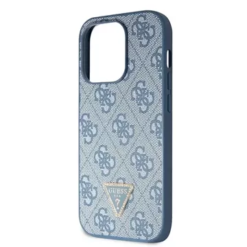 Etui Guess GUHCP15LP4TDSCPB pro iPhone 15 Pro 6,1" černý/modrý pevný obal Crossbody 4G kovové logo