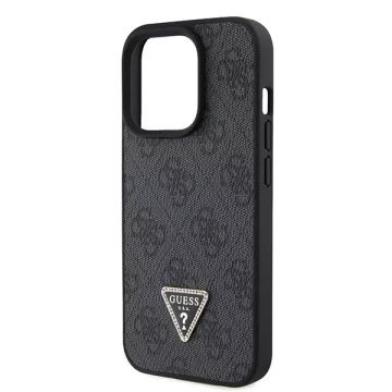 Etui Guess GUHCP15LP4TDSCPK pro iPhone 15 Pro 6,1" černé/černé pevné pouzdro Crossbody 4G kovové logo