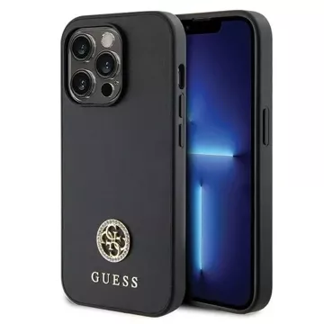 Etui Guess GUHCP15LPS4DGPK pro iPhone 15 Pro 6,1" černý/černý pevný obal Strass Metal Logo