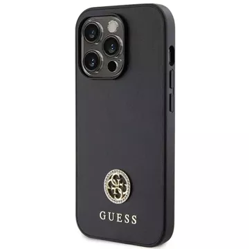 Etui Guess GUHCP15LPS4DGPK pro iPhone 15 Pro 6,1" černý/černý pevný obal Strass Metal Logo