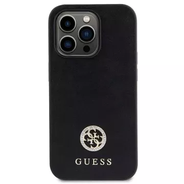 Etui Guess GUHCP15LPS4DGPK pro iPhone 15 Pro 6,1" černý/černý pevný obal Strass Metal Logo